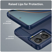 For Motorola Moto G 5G 2024 Brushed Texture Carbon Fiber TPU Phone Case(Blue)