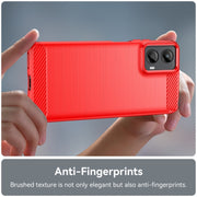 For Motorola Moto G 5G 2024 Brushed Texture Carbon Fiber TPU Phone Case(Red)