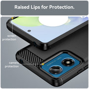 For Motorola Moto G04 Carbon Fiber Brushed Texture TPU Phone Case(Black)