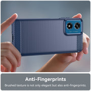 For Motorola Moto G24 Carbon Fiber Brushed Texture TPU Phone Case(Blue)