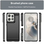 For Motorola Edge 50 Pro Carbon Fiber Brushed Texture TPU Phone Case(Black)