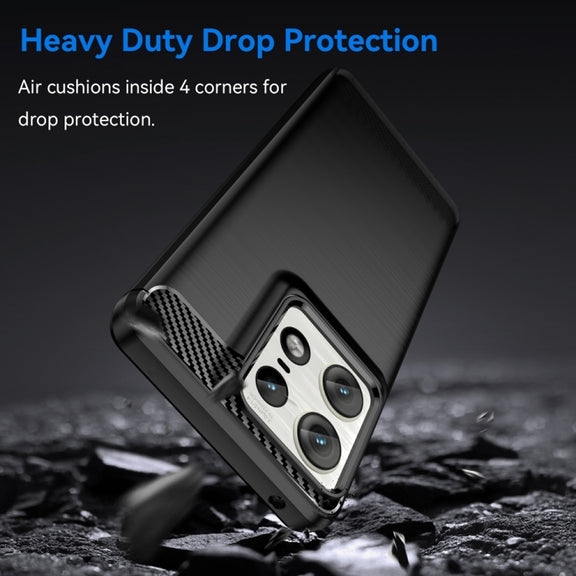 For Motorola Edge 50 Pro Carbon Fiber Brushed Texture TPU Phone Case(Black)