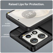 For Motorola Edge 50 Pro Carbon Fiber Brushed Texture TPU Phone Case(Black)