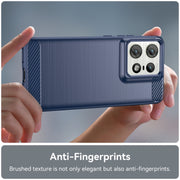 For Motorola Edge 50 Pro Carbon Fiber Brushed Texture TPU Phone Case(Blue)