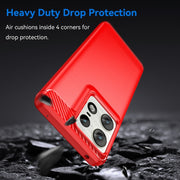 For Motorola Edge 50 Pro Carbon Fiber Brushed Texture TPU Phone Case(Red)