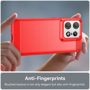 For Motorola Edge 50 Pro Carbon Fiber Brushed Texture TPU Phone Case(Red)