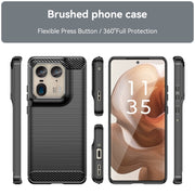 For Motorola Edge 50 Ultra Carbon Fiber Brushed Texture TPU Phone Case(Black)