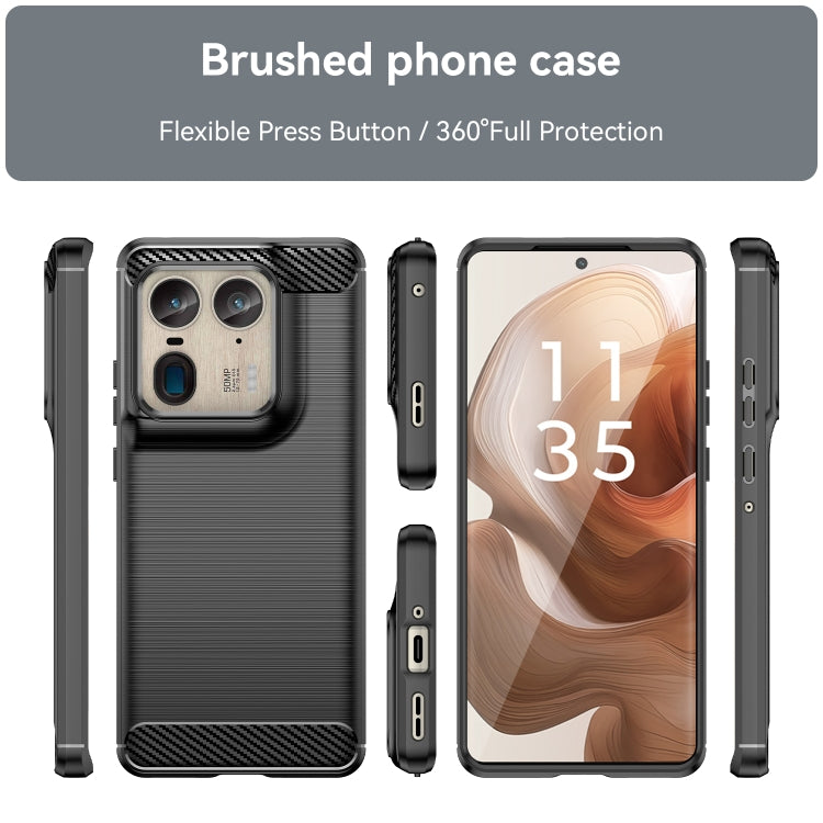 For Motorola Edge 50 Ultra Carbon Fiber Brushed Texture TPU Phone Case(Black)