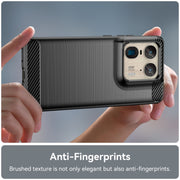 For Motorola Edge 50 Ultra Carbon Fiber Brushed Texture TPU Phone Case(Black)