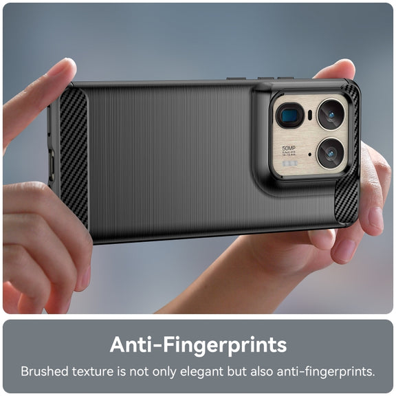 For Motorola Edge 50 Ultra Carbon Fiber Brushed Texture TPU Phone Case(Black)