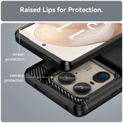 For Motorola Edge 50 Ultra Carbon Fiber Brushed Texture TPU Phone Case(Black)