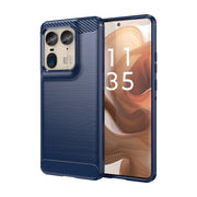 For Motorola Edge 50 Ultra Carbon Fiber Brushed Texture TPU Phone Case(Blue)