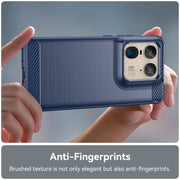 For Motorola Edge 50 Ultra Carbon Fiber Brushed Texture TPU Phone Case(Blue)