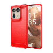 For Motorola Edge 50 Ultra Carbon Fiber Brushed Texture TPU Phone Case(Red)