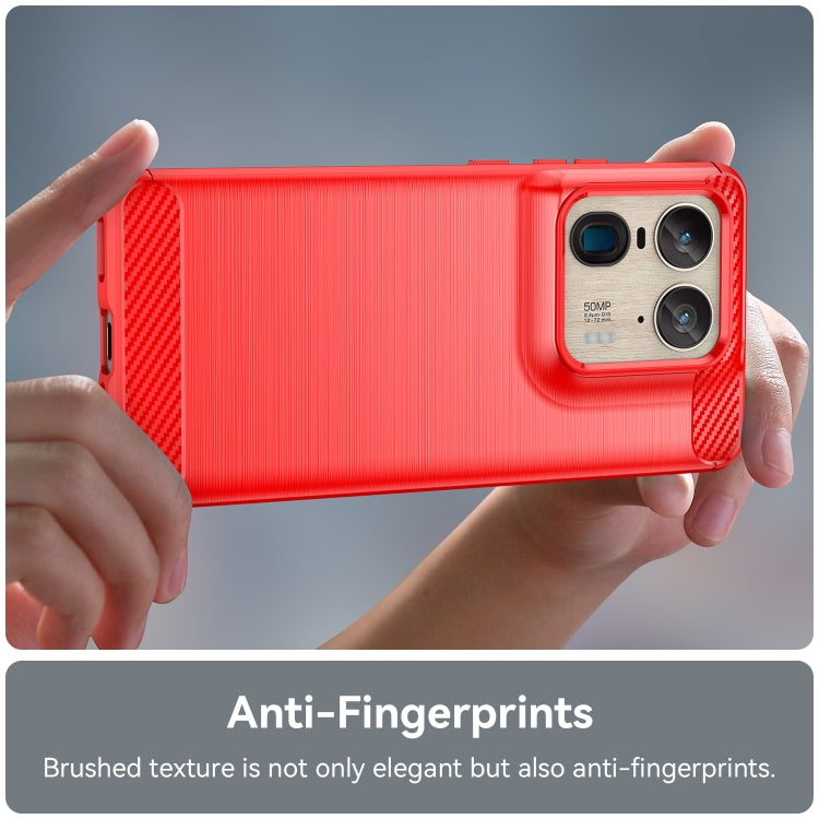 For Motorola Edge 50 Ultra Carbon Fiber Brushed Texture TPU Phone Case(Red)