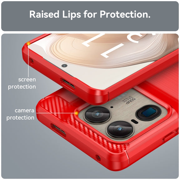 For Motorola Edge 50 Ultra Carbon Fiber Brushed Texture TPU Phone Case(Red)