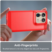For Motorola Moto X50 Ultra Carbon Fiber Brushed Texture TPU Phone Case(Red)