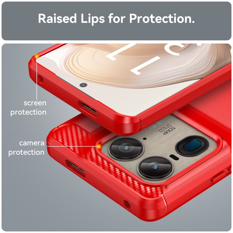 For Motorola Moto X50 Ultra Carbon Fiber Brushed Texture TPU Phone Case(Red)
