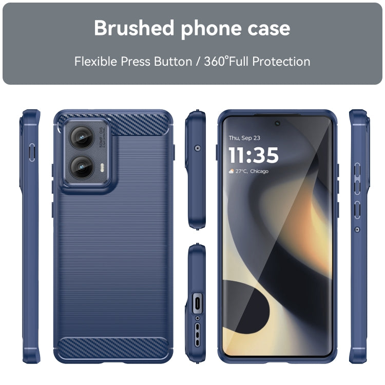For Motorola Edge 2024 Brushed Texture Carbon Fiber TPU Phone Case(Blue) - Motorola Cases by PMC Jewellery | Online Shopping South Africa | PMC Jewellery | Buy Now Pay Later Mobicred
