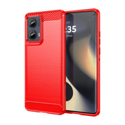 For Motorola Edge 2024 Carbon Fiber Brushed Texture TPU Phone Case(Red)