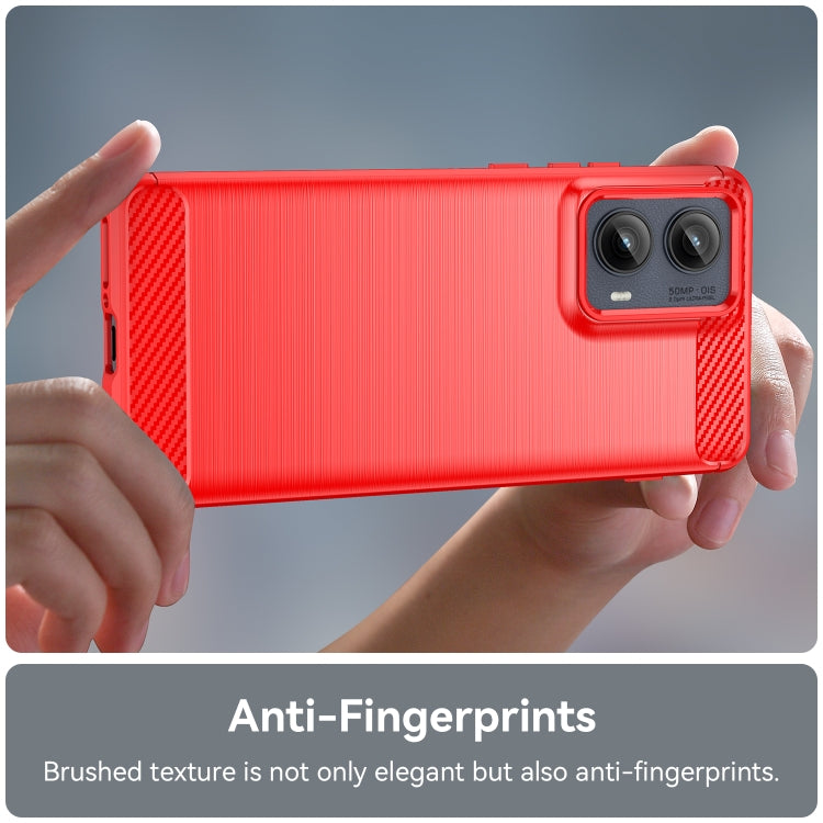 For Motorola Edge 2024 Carbon Fiber Brushed Texture TPU Phone Case(Red) - free shipping - PMC Jewellery - Order now!