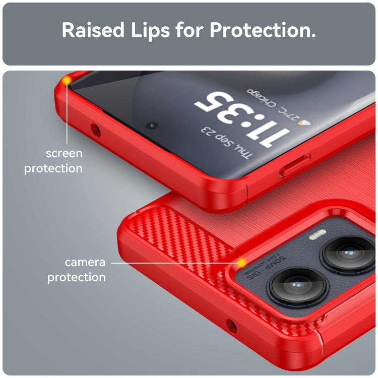 For Motorola Edge 2024 Carbon Fiber Brushed Texture TPU Phone Case(Red) - free shipping - PMC Jewellery - Order now!