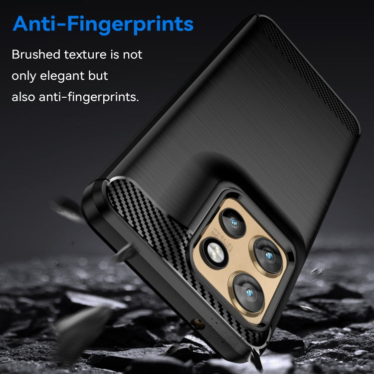 For Motorola Edge 50 Neo Carbon Fiber Brushed Texture TPU Phone Case(Black)