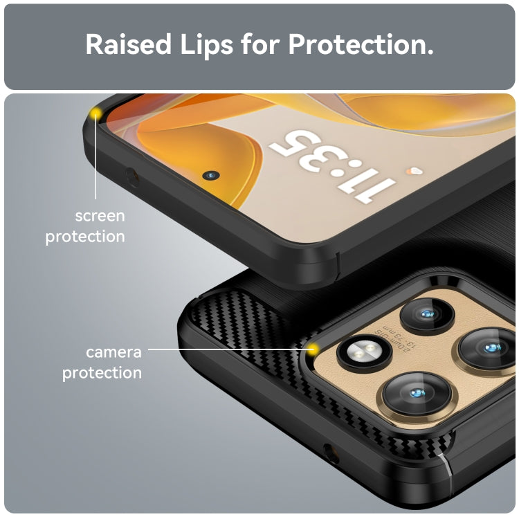For Motorola Edge 50 Neo Carbon Fiber Brushed Texture TPU Phone Case(Black) - free shipping - PMC TechLife - Order now!