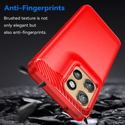 For Motorola Edge 50 Neo Carbon Fiber Brushed Texture TPU Phone Case(Red)