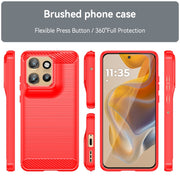 For Motorola Moto S50 Carbon Fiber Brushed Texture TPU Phone Case(Red)
