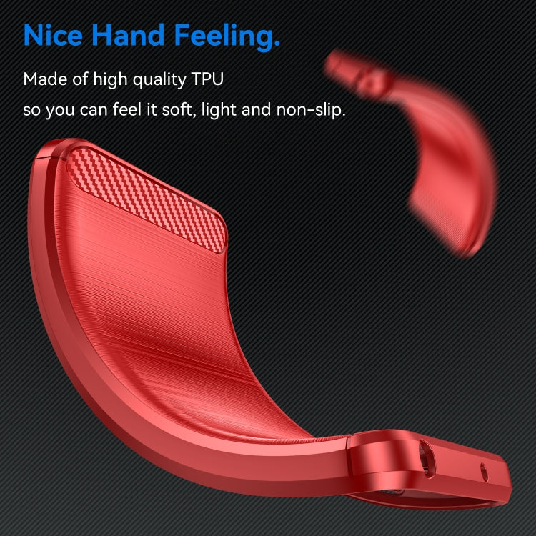 For Motorola Moto S50 Carbon Fiber Brushed Texture TPU Phone Case(Red) - free shipping - PMC TechLife - Order now!
