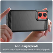 For Motorola Moto G35 5G Carbon Fiber Brushed Texture TPU Phone Case(Black)