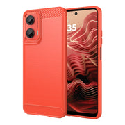 For Motorola Moto G35 5G Carbon Fiber Brushed Texture TPU Phone Case(Red)