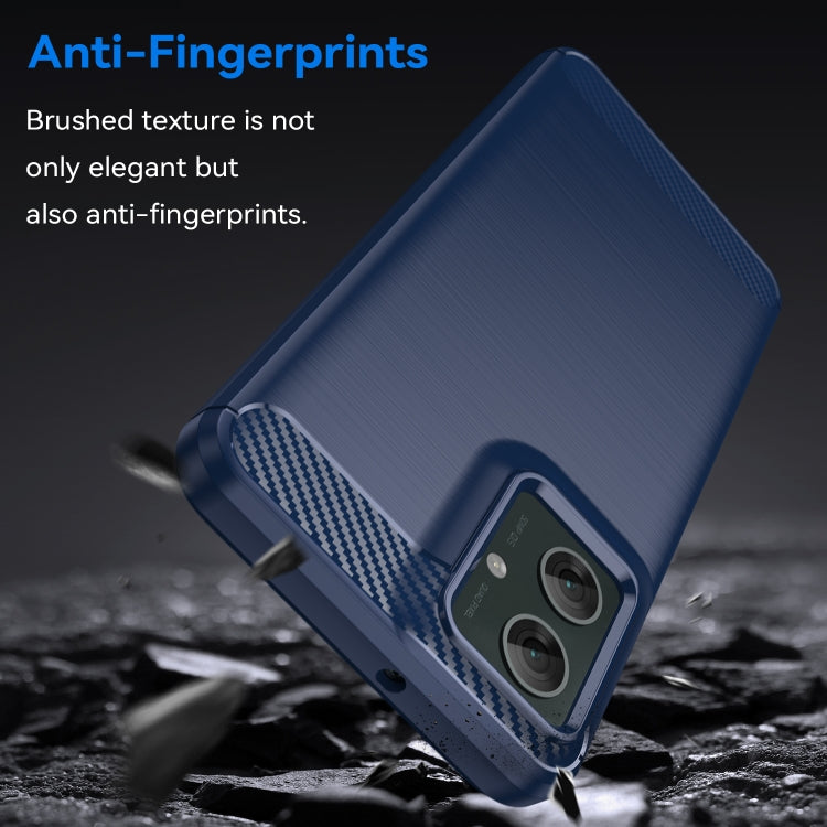For Motorola Moto G55 5G Carbon Fiber Brushed Texture TPU Phone Case(Blue)