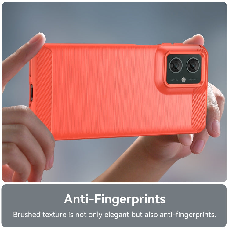 For Motorola Moto G55 5G Carbon Fiber Brushed Texture TPU Phone Case(Red)