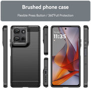 For Motorola Moto G75 5G Carbon Fiber Brushed Texture TPU Phone Case(Black)