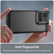 For Motorola Moto G75 5G Carbon Fiber Brushed Texture TPU Phone Case(Black)
