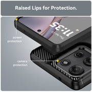 For Motorola Moto G75 5G Carbon Fiber Brushed Texture TPU Phone Case(Black)