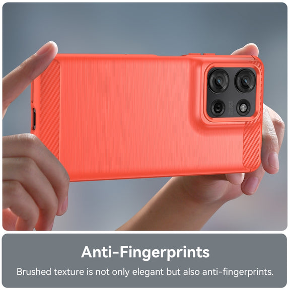 For Motorola Moto G75 5G Carbon Fiber Brushed Texture TPU Phone Case(Red)