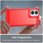 For Motorola Moto G85 Carbon Fiber Brushed Texture TPU Phone Case(Red)
