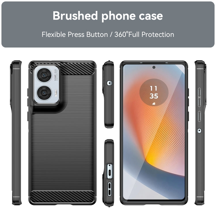 For Motorola S50 Neo Carbon Fiber Brushed Texture TPU Phone Case(Black)