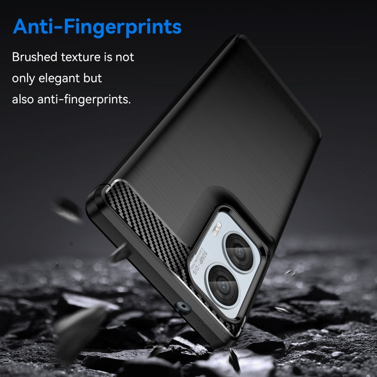 For Motorola S50 Neo Carbon Fiber Brushed Texture TPU Phone Case(Black)