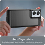 For Motorola S50 Neo Carbon Fiber Brushed Texture TPU Phone Case(Black)