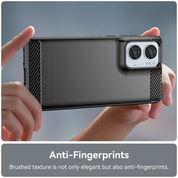 For Motorola S50 Neo Carbon Fiber Brushed Texture TPU Phone Case(Black)