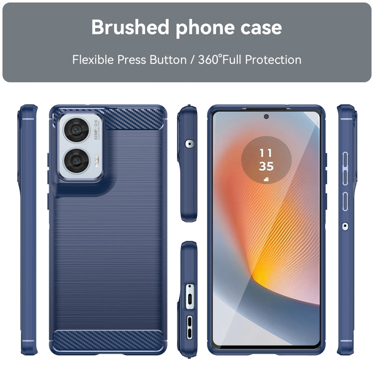 For Motorola S50 Neo Carbon Fiber Brushed Texture TPU Phone Case(Blue)