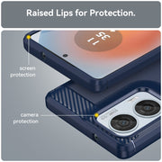 For Motorola S50 Neo Carbon Fiber Brushed Texture TPU Phone Case(Blue)