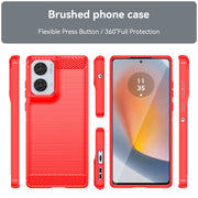 For Motorola S50 Neo Carbon Fiber Brushed Texture TPU Phone Case(Red)