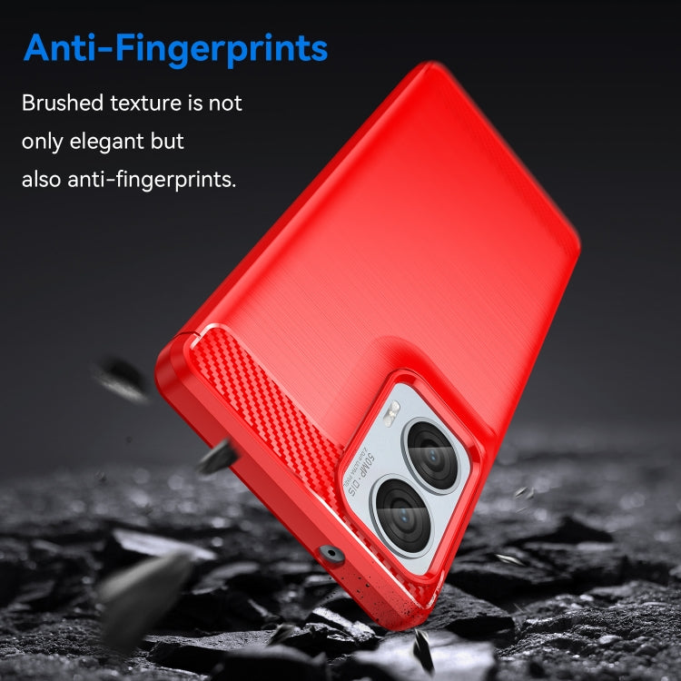 For Motorola S50 Neo Carbon Fiber Brushed Texture TPU Phone Case(Red)