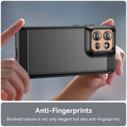For Motorola Edge 50 Carbon Fiber Brushed Texture TPU Phone Case(Black)