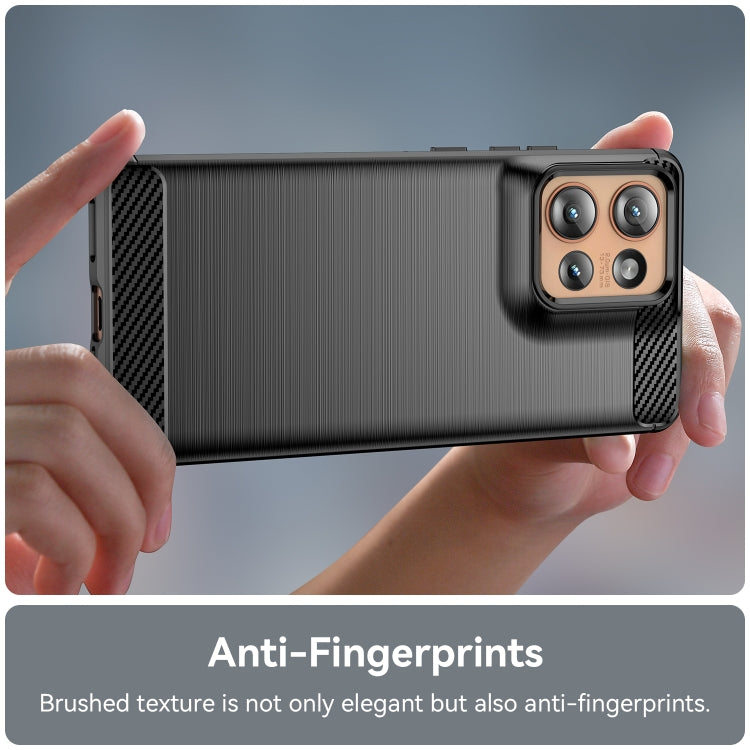 For Motorola Edge 50 Carbon Fiber Brushed Texture TPU Phone Case(Black)